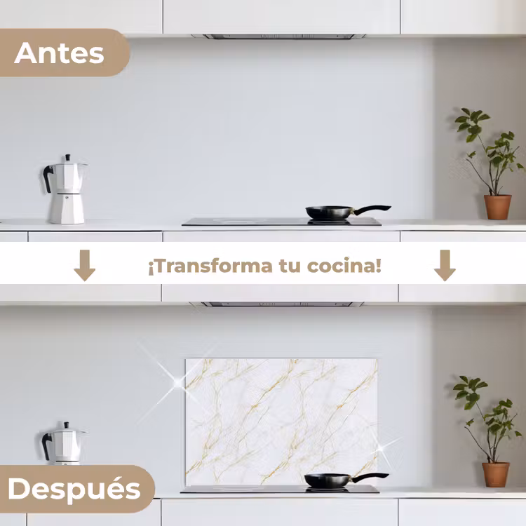 Salpicaderos de cocina - Blanco - Mármol - Oro - Lujo — 7