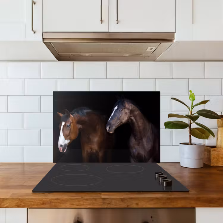 Salpicaderos de cocina - Caballo - Animales - Negro — 3