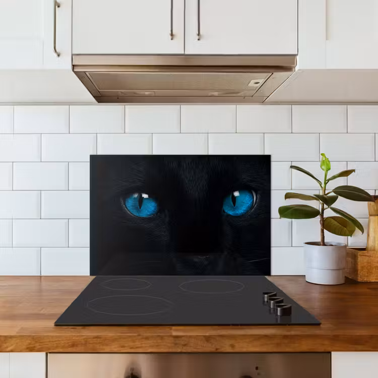 Salpicaderos de cocina - Gato - Azul - Animal - Negro — 3