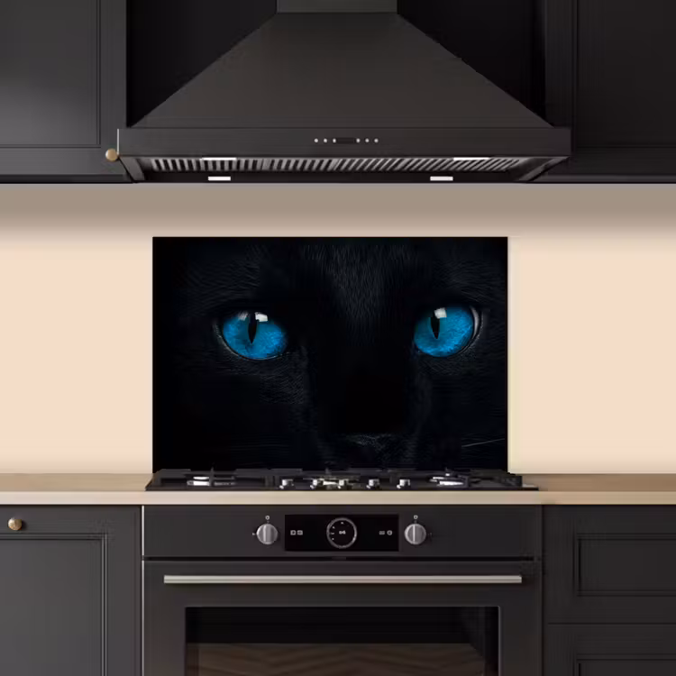 Salpicaderos de cocina - Gato - Azul - Animal - Negro — 5