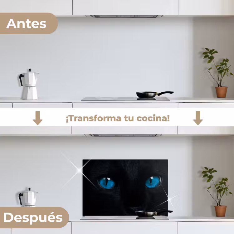 Salpicaderos de cocina - Gato - Azul - Animal - Negro — 7