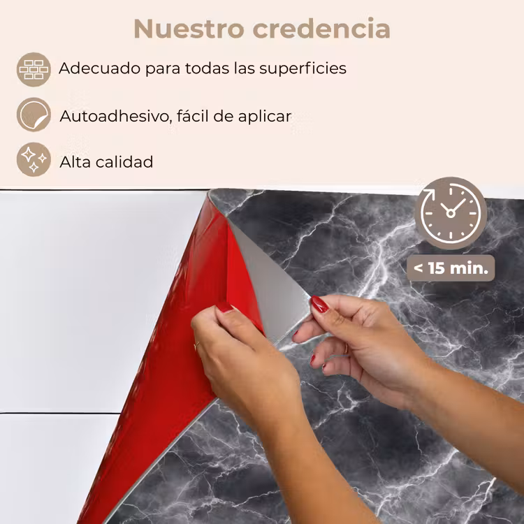 Salpicaderos de cocina - Gris oscuro - Rayo - Mármol — 4
