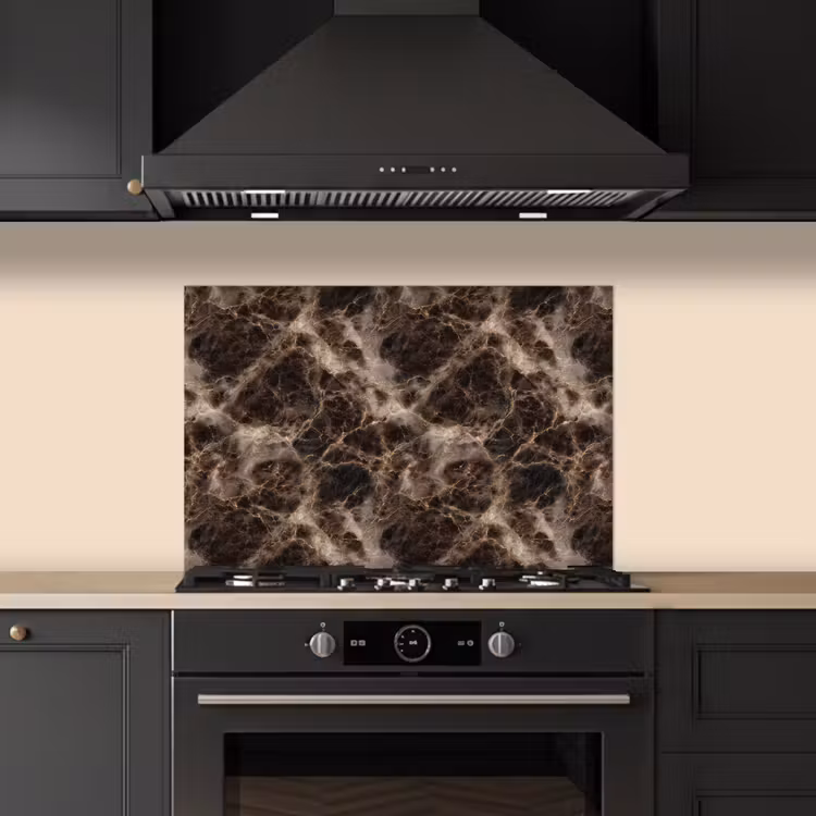 Salpicaderos de cocina - Marrón - Oro - Mármol — 5