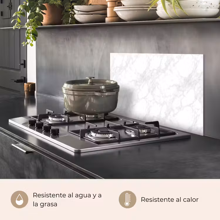 Salpicaderos de cocina - Minimalista - Blanco - Vetas grises — 2
