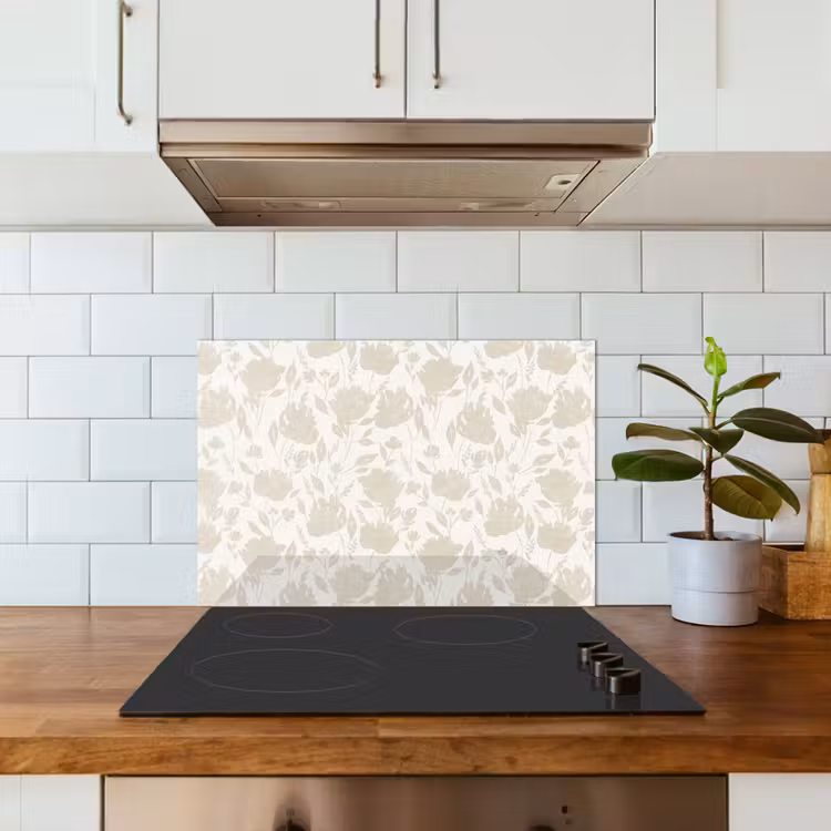 Salpicaderos de cocina - Motivo floral - Silueta - Blanco — 3