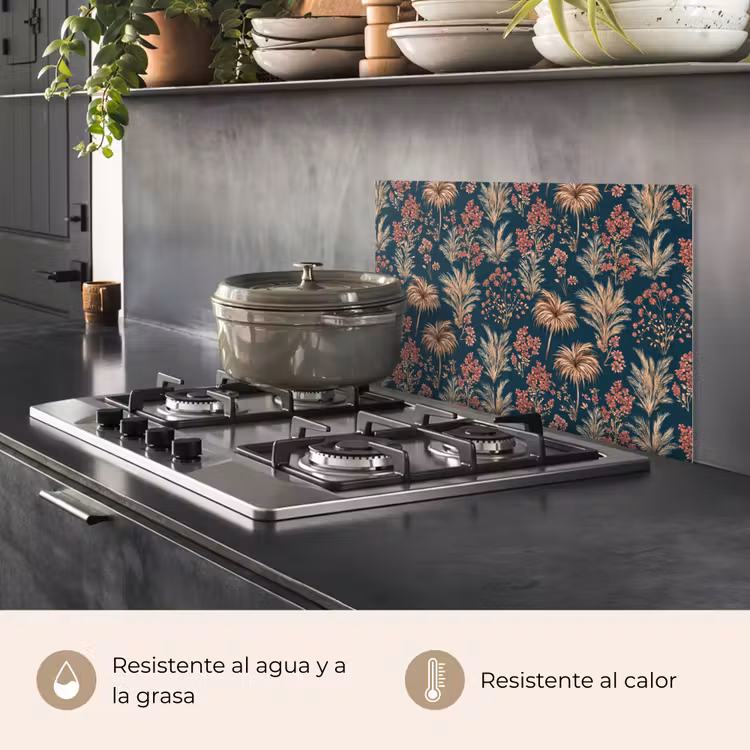 Salpicaderos de cocina - Botánico - Patrón - Azul — 2