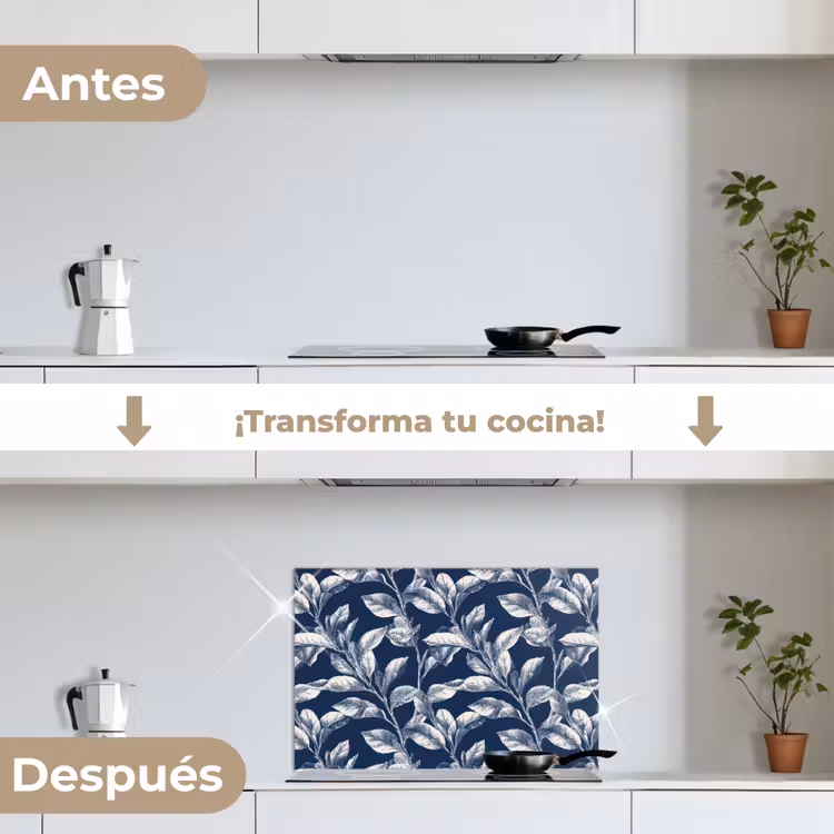 Salpicaderos de cocina - Botánico - Patrón - Azul — 7