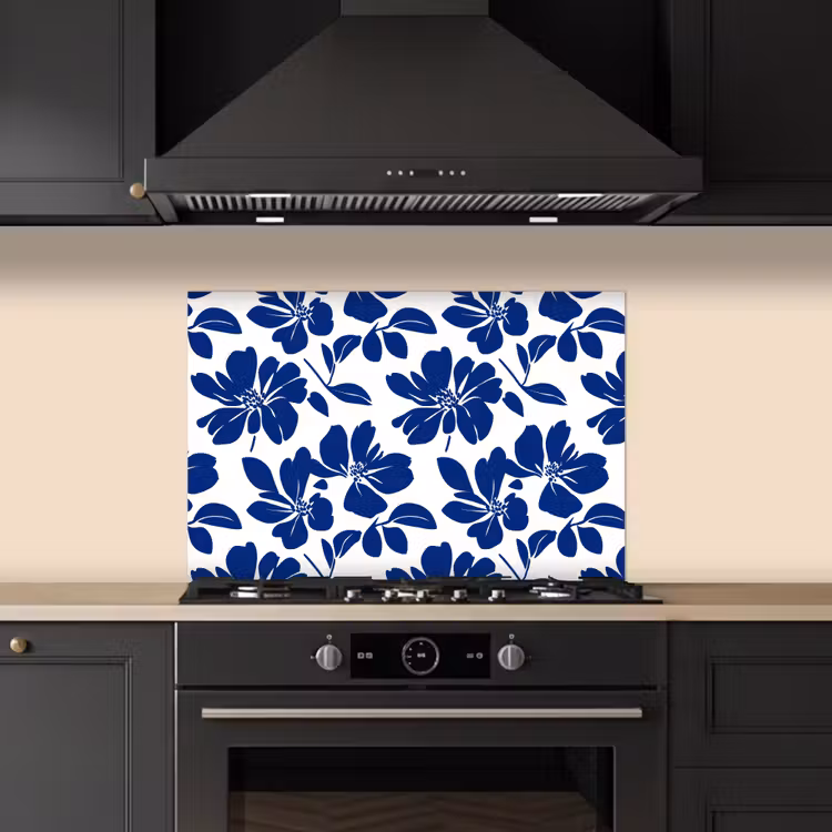 Salpicaderos de cocina - Floral - Moderno - Azul — 5