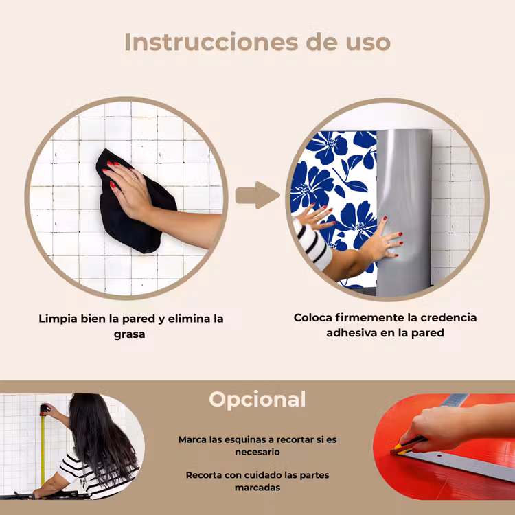Salpicaderos de cocina - Floral - Moderno - Azul — 6