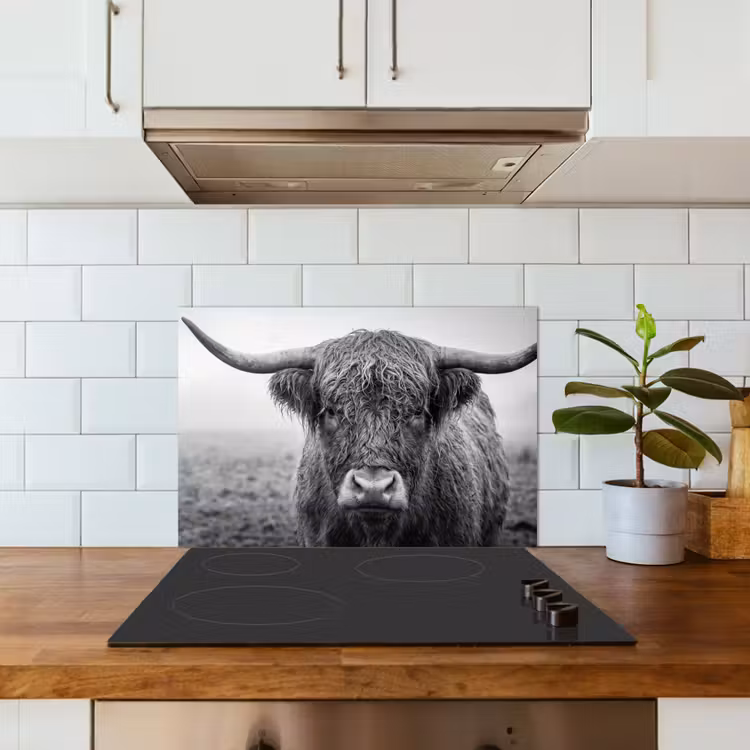Salpicaderos de cocina - Highlander escocés - Negro - Blanco - Hierba — 3