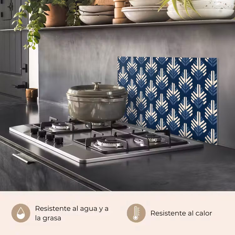 Salpicaderos de cocina - Moderno - Estampado - Azul — 2