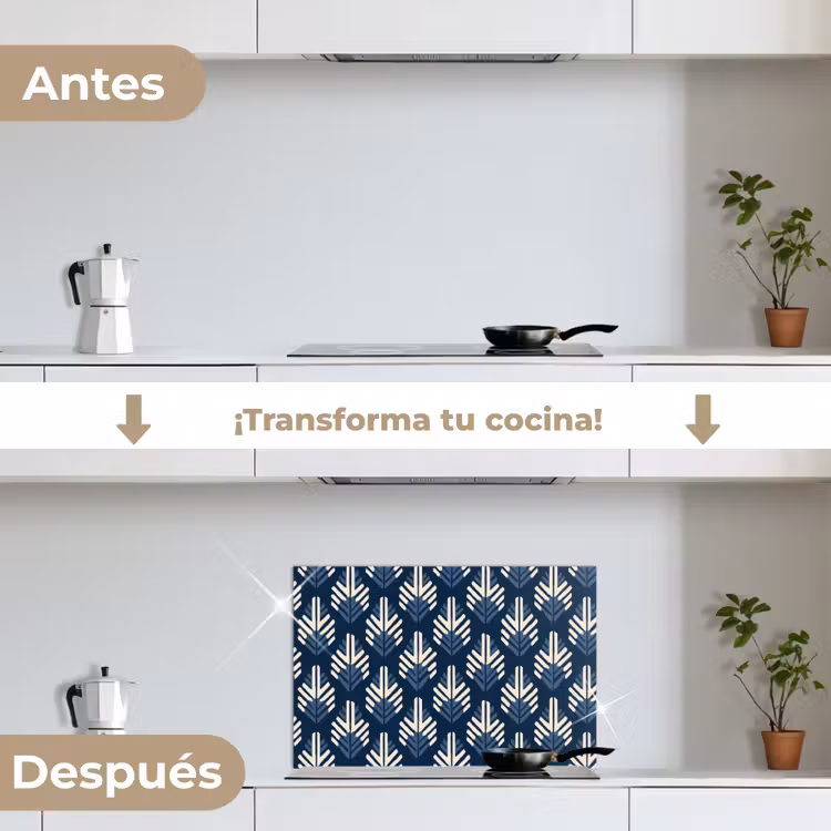 Salpicaderos de cocina - Moderno - Estampado - Azul — 7