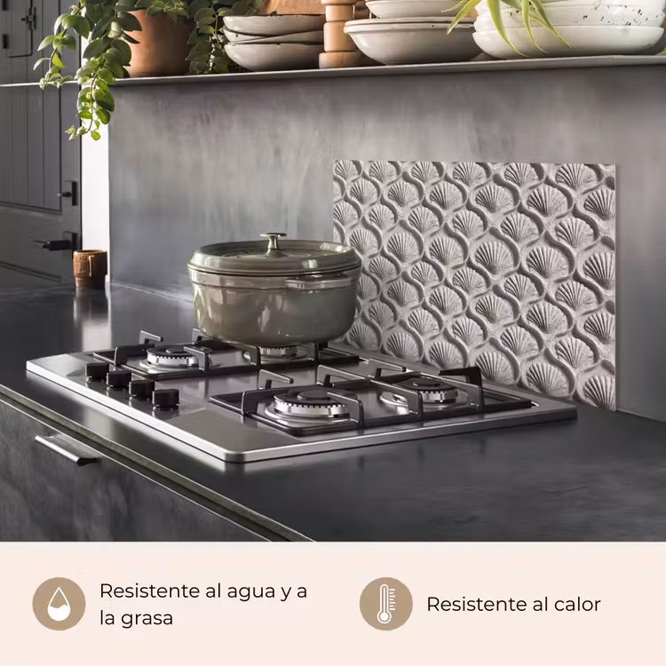 Salpicaderos de cocina - Arena - Forma de concha - Gris — 2