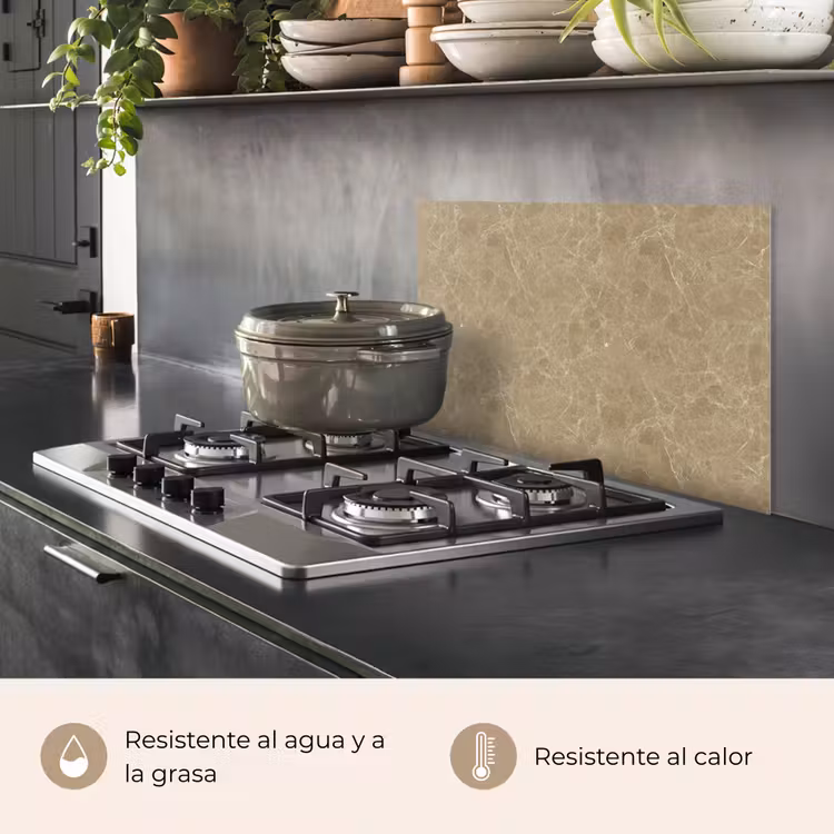 Salpicaderos de cocina - Beige - Mármol - Vetas blancas — 2