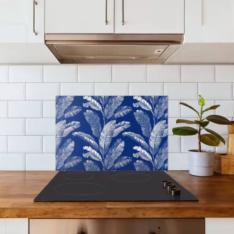 Salpicaderos de cocina - Hoja - Palma - Azul — 3