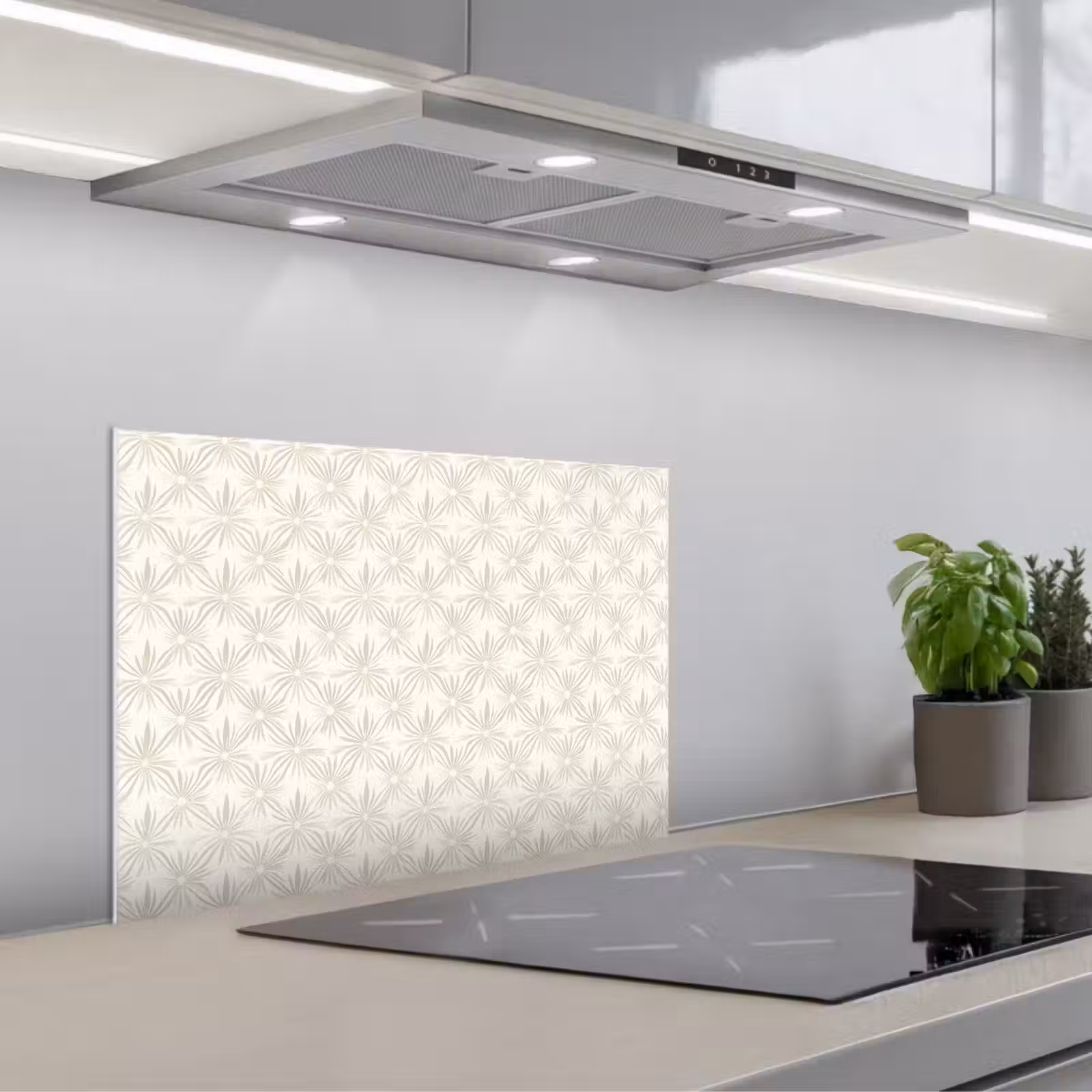 Salpicaderos de cocina - Motivo - Flores - Beige — 1