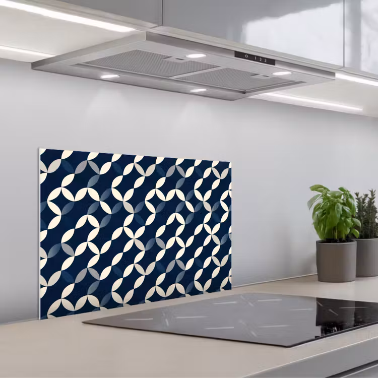 Salpicaderos de cocina - Abstracto - Motivo - Azul — 1