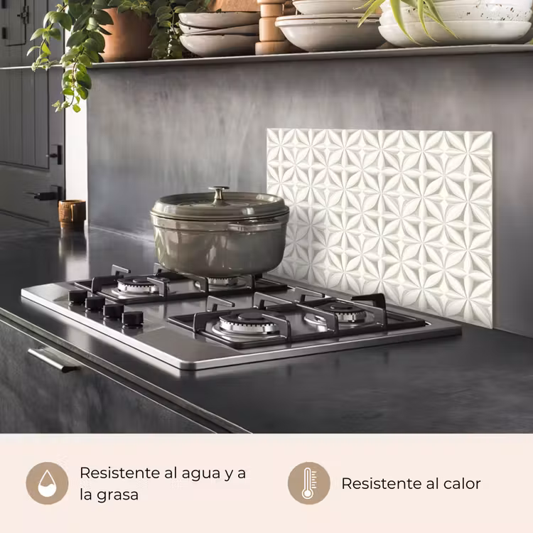 Salpicaderos de cocina - Abstracto - Textura - Gris - Blanco — 2