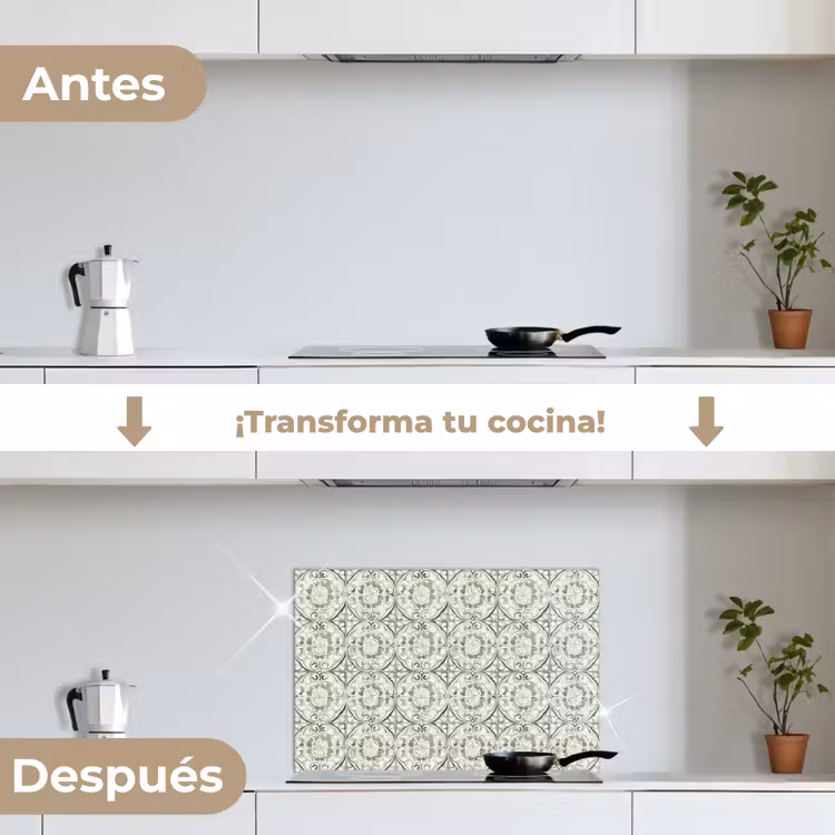 Salpicaderos de cocina - Adorno rizado - Azulejo - Verde — 7