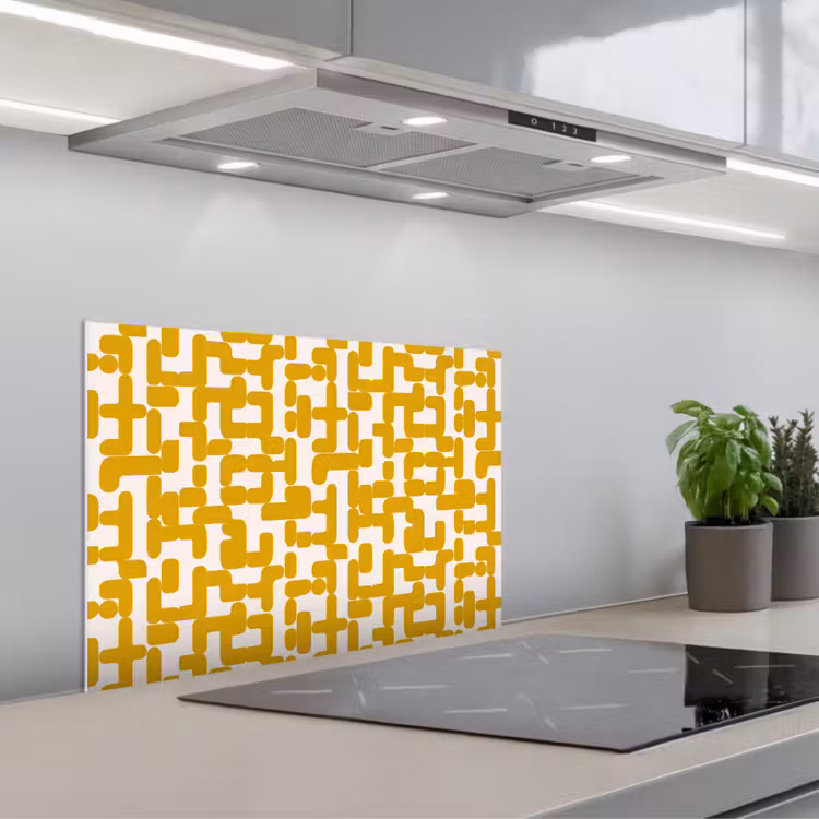 Salpicaderos de cocina - Amarillo - Beige - Estampado — 1