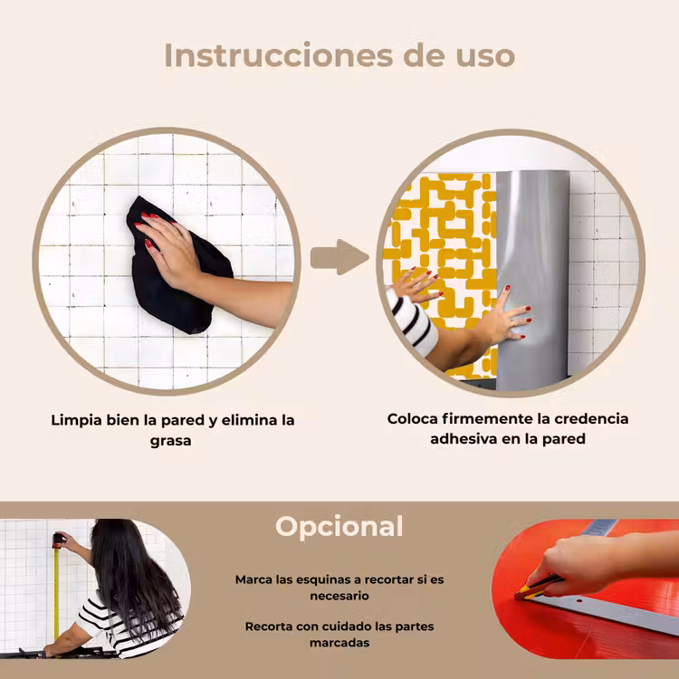 Salpicaderos de cocina - Amarillo - Beige - Estampado — 6
