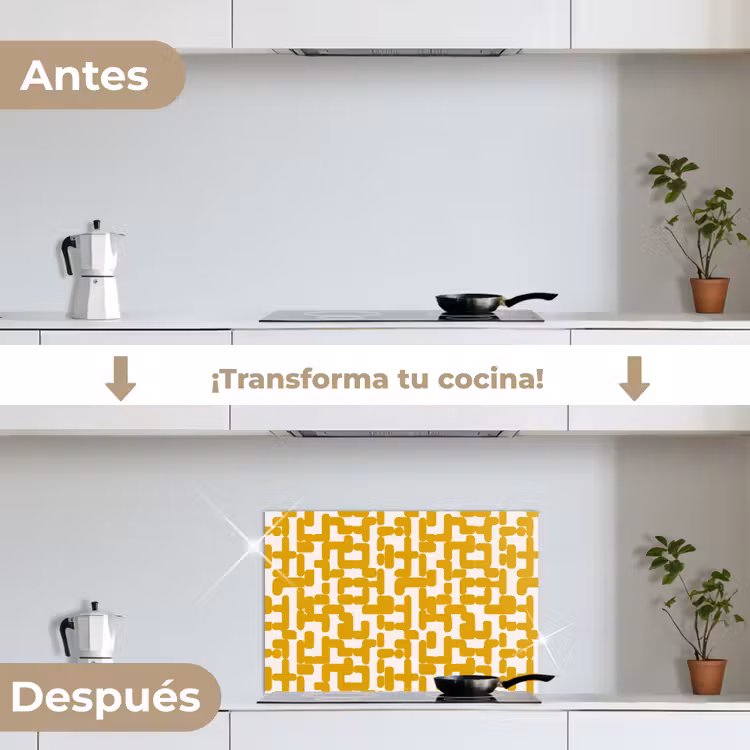 Salpicaderos de cocina - Amarillo - Beige - Estampado — 7