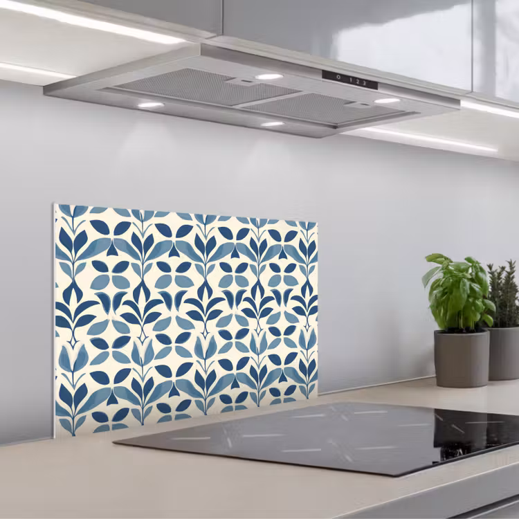 Salpicaderos de cocina - Flora - Moderno - Azul — 1