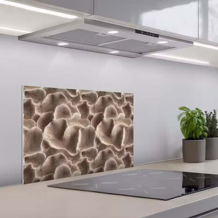 Salpicaderos de cocina - Forma de abanico - Beige - Textura de fibra — 1