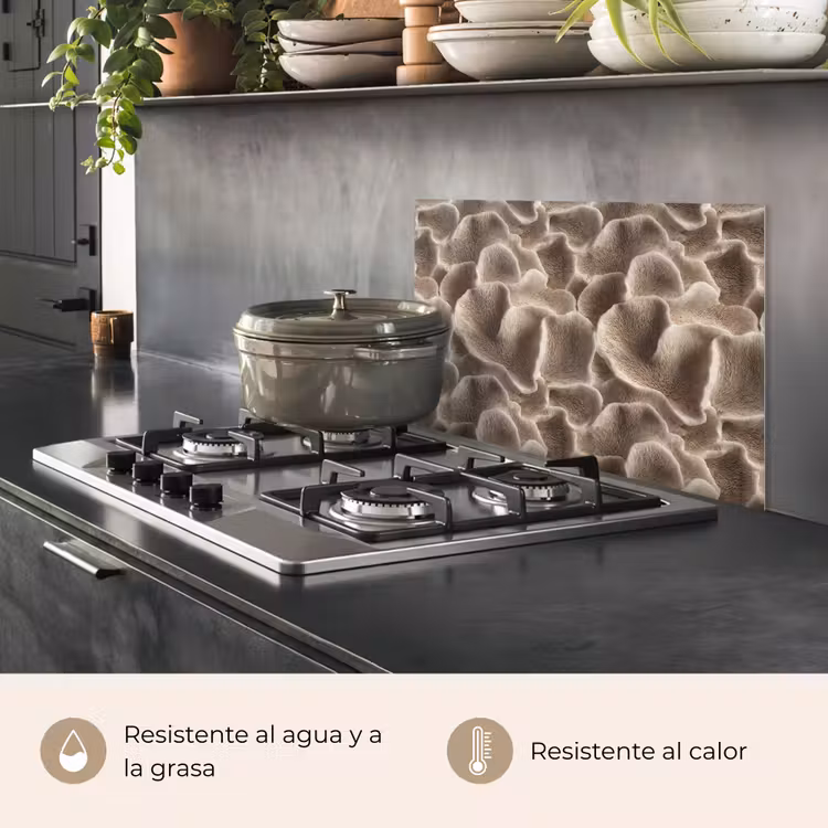Salpicaderos de cocina - Forma de abanico - Beige - Textura de fibra — 2