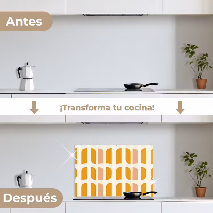 Salpicaderos de cocina - Geométrico - Patrón - Amarillo - Rosa — 7