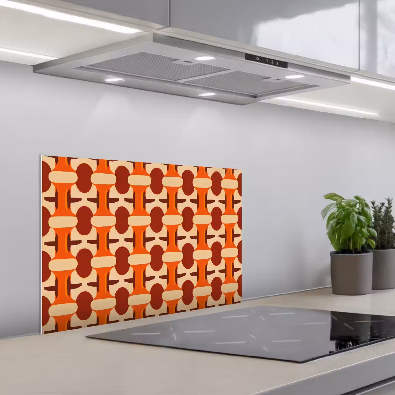 Salpicaderos de cocina - Geométrico - Retro - Naranja — 1