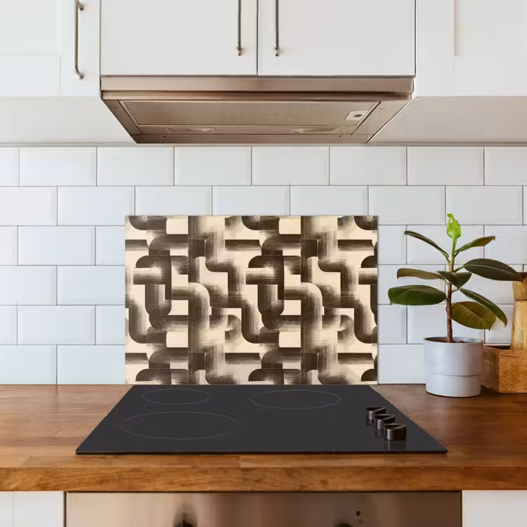 Salpicaderos de cocina - Abstracto - Retro - Negro — 3