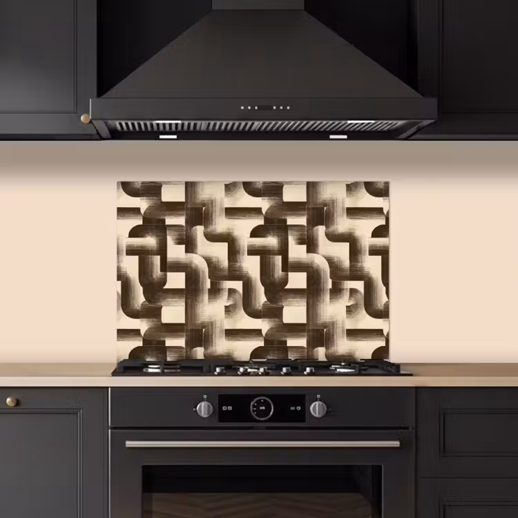 Salpicaderos de cocina - Abstracto - Retro - Negro — 5
