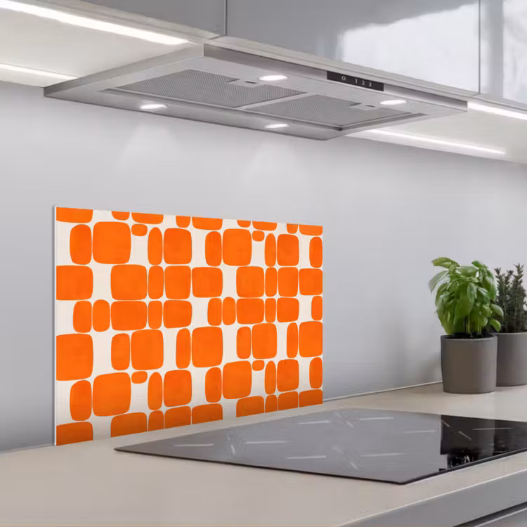 Salpicaderos de cocina - Estampado - Retro - Naranja — 1