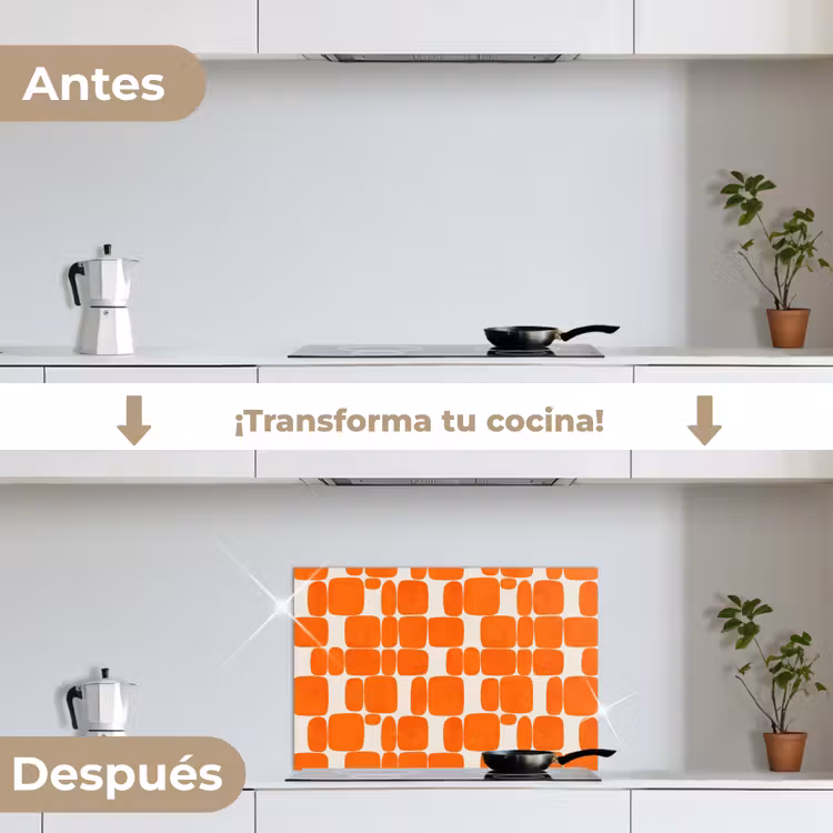 Salpicaderos de cocina - Estampado - Retro - Naranja — 7