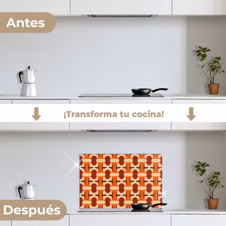 Salpicaderos de cocina - Geométrico - Retro - Naranja — 7
