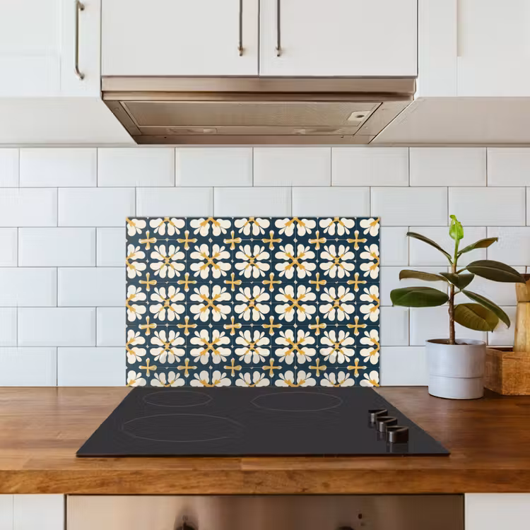 Salpicaderos de cocina - Motivo - Azulejo - Amarillo ocre — 3