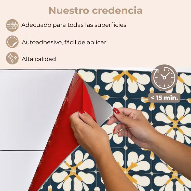 Salpicaderos de cocina - Motivo - Azulejo - Amarillo ocre — 4