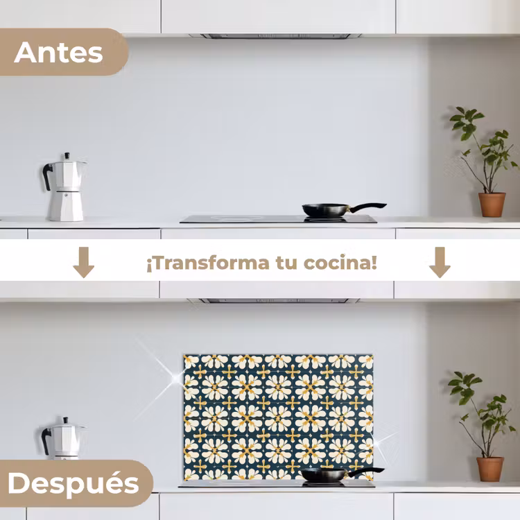Salpicaderos de cocina - Motivo - Azulejo - Amarillo ocre — 7