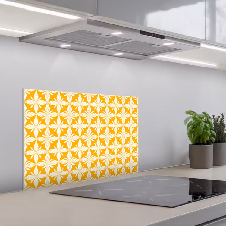 Salpicaderos de cocina - Motivo - Retro - Amarillo — 1