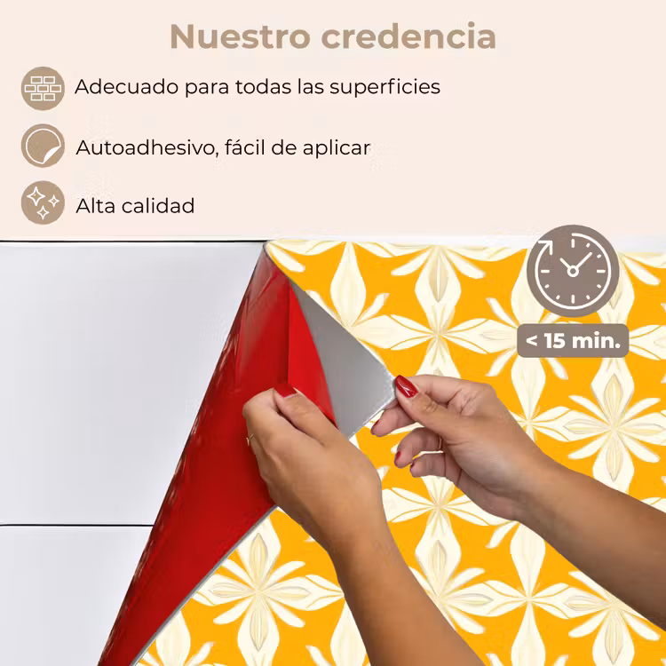 Salpicaderos de cocina - Motivo - Retro - Amarillo — 4
