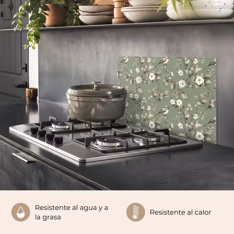 Salpicaderos de cocina - Botánico - Pájaros - Verde — 2
