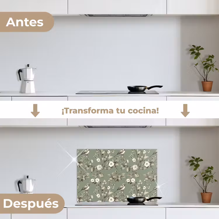 Salpicaderos de cocina - Botánico - Pájaros - Verde — 7