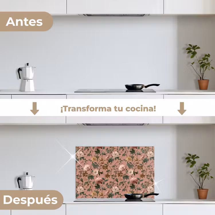 Salpicaderos de cocina - Flores - Clásico - Rosa — 7