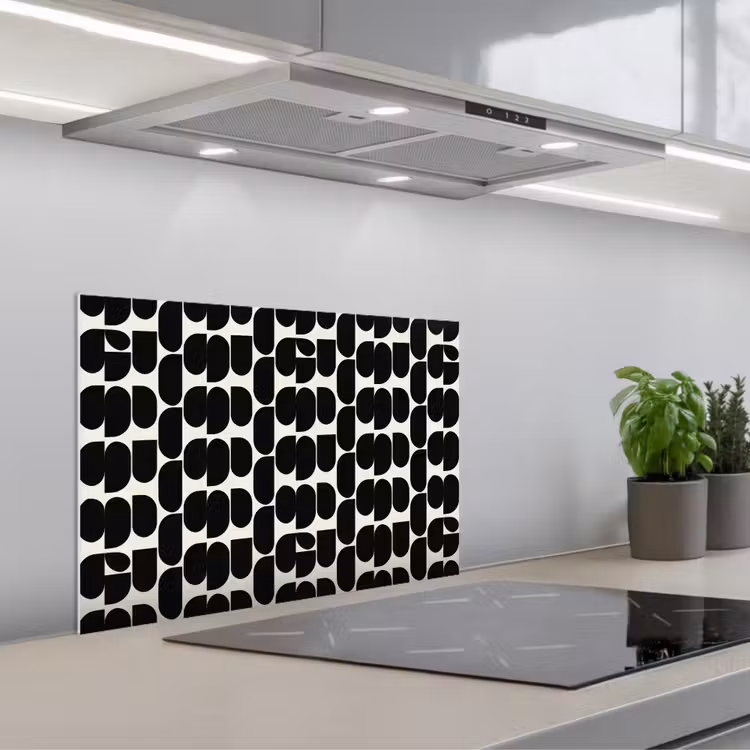Salpicaderos de cocina - Moderno - Estampado - Negro — 1