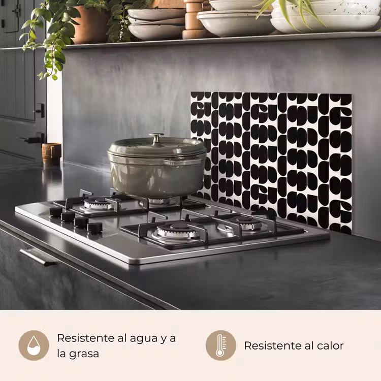 Salpicaderos de cocina - Moderno - Estampado - Negro — 2