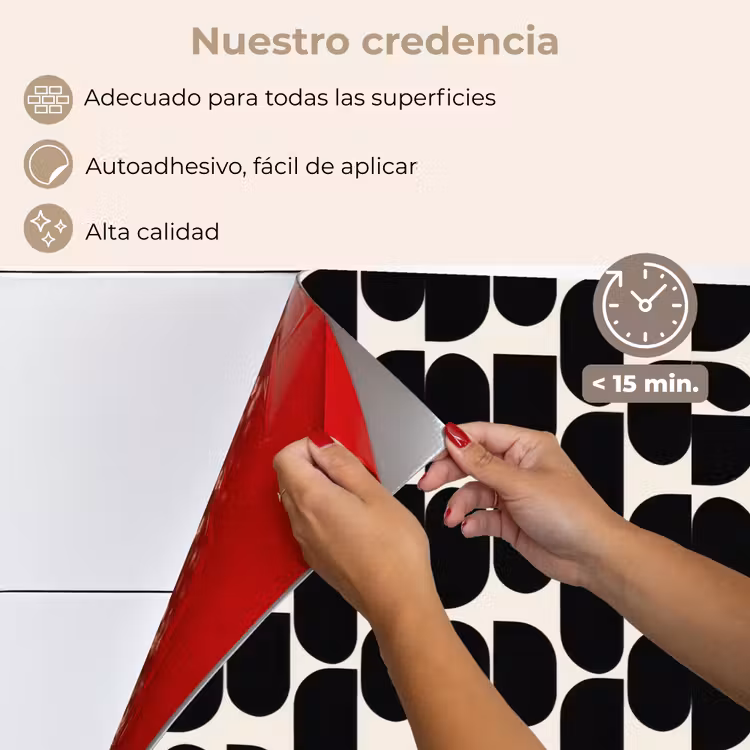 Salpicaderos de cocina - Moderno - Estampado - Negro — 4