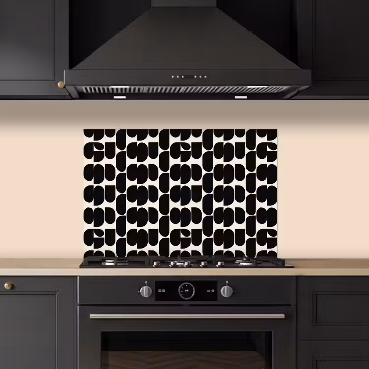 Salpicaderos de cocina - Moderno - Estampado - Negro — 5