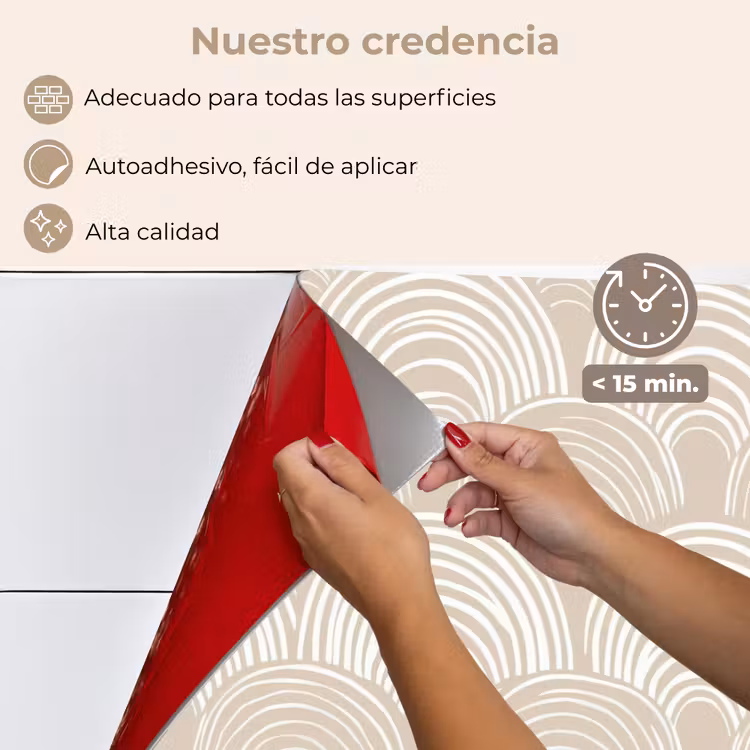 Salpicaderos de cocina - Ondas - Textura - Beige — 4