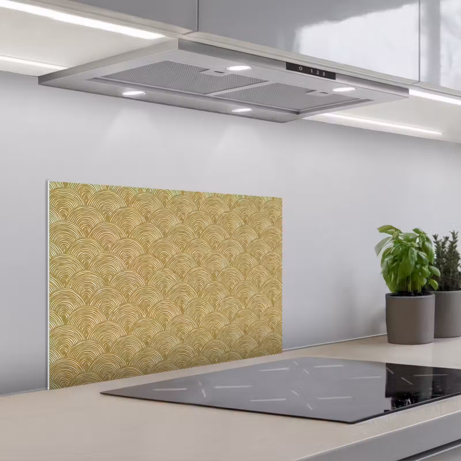Salpicaderos de cocina - Abanico - Geométrico - Verde — 1